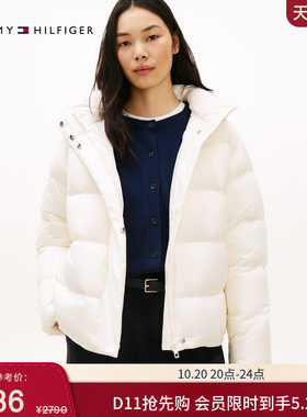 Tommy女装90绒连帽面包羽绒服