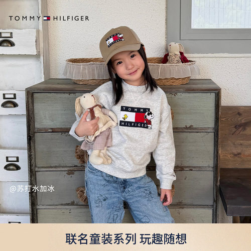 Tommy童装男旗标刺绣宽松卫衣
