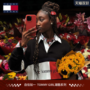 Tommy25秋冬新女纯棉撞色刺绣宽松连衣裙 TOMMY GIRL潮酷系列