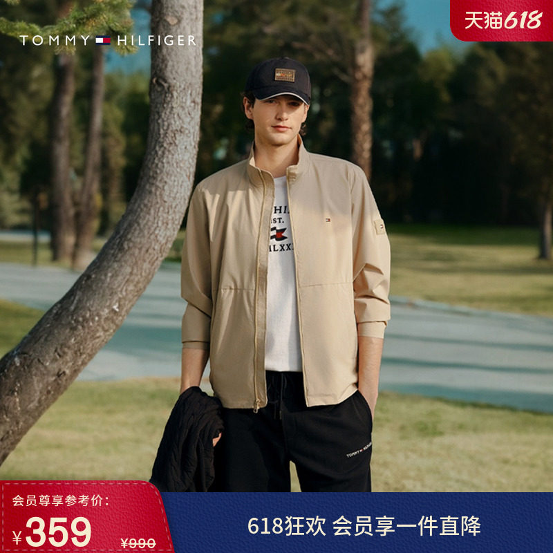【休闲运动】Tommy春夏男装简约百搭刺绣抽绳合身纯色直筒短裤