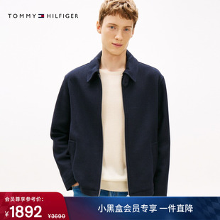 Tommy秋冬男女羊毛混纺商务休闲青年通勤拉链翻领行政大衣外套