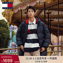 Tommy25秋冬新款男装美式复古户外潮流中长款宽松连帽羽绒服外套