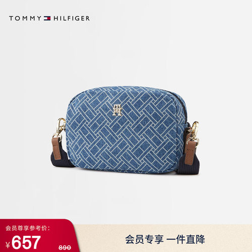 Tommy女装旗标满印单肩斜挎包