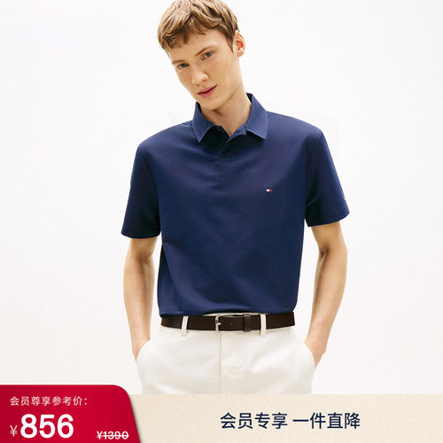 Tommy男装休闲纯色宽松短袖POLO