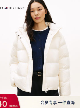 Tommy女装90绒连帽面包羽绒服