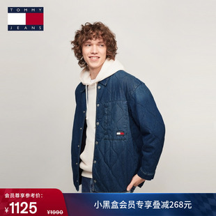 Tommy秋冬男女美式 风刺绣绗缝翻领轻暖宽松牛仔棉服外套 复古工装