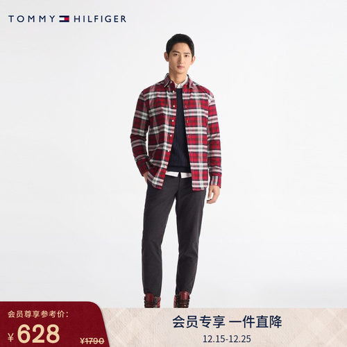 Tommy秋冬男磨毛抓绒微肌理直筒商务通勤黑色西裤长裤休闲裤