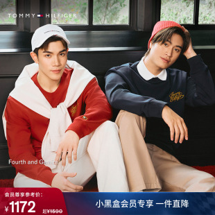 Tommy26春夏男装 明星同款 重磅斜纹刺绣圆领卫衣 马年新年系列