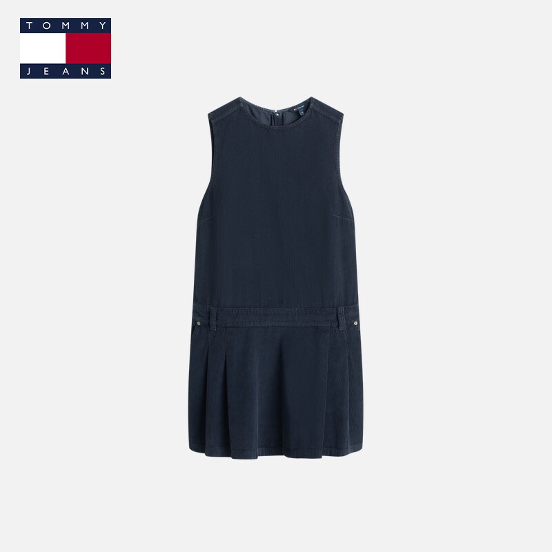 Tommy女装灯芯绒叠穿无袖连衣裙