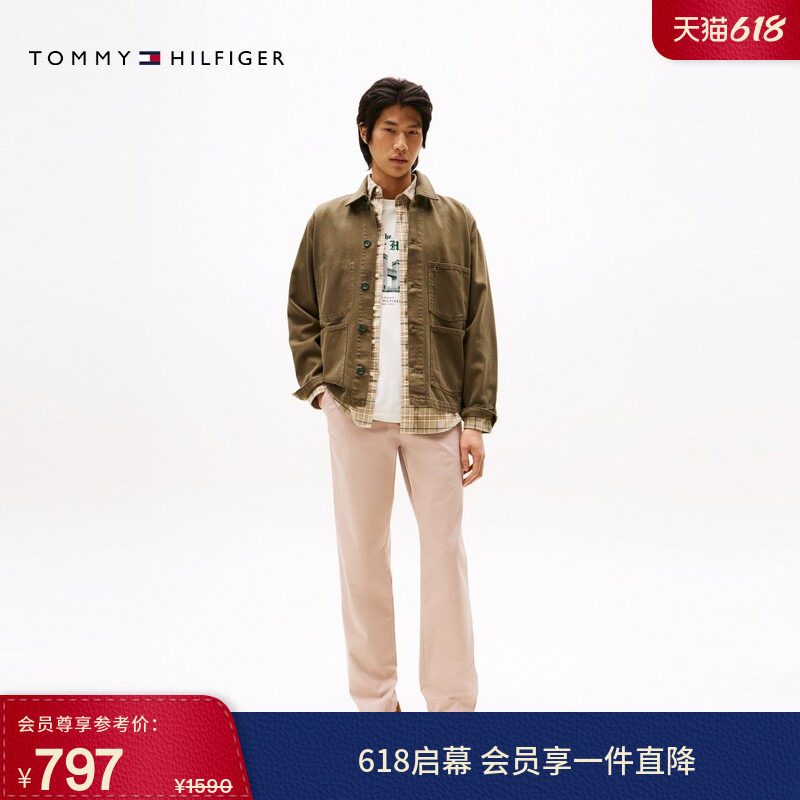 Tommy春夏男装经典商务通勤绅士风直筒肌理感微弹长裤西裤休闲裤