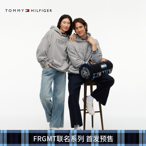 Tommy男装贴布绣宽松连帽卫衣