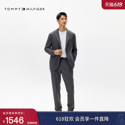 TommyLARDINI半松紧腰条纹西裤