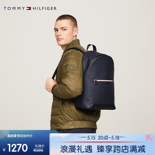 Tommy 通勤金属字母拼色拉链双肩背包礼品12200 春夏男装 24新款