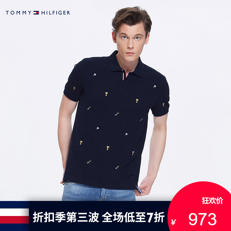 TOMMY HILFIGER男裝2018春季 黑色短袖POLO衫-MW0MW05134OS