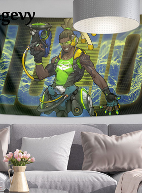 OW守望先锋岛田墙布海报挂毯挂DJ卢西奥Lucio周边装饰画背景布