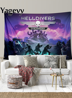 绝地潜兵2HELLDIVERS周边创意卧室游戏厅墙壁装饰背景布挂毯挂布