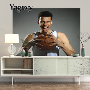 文班亚马斑马Wembanyama周边球馆海报挂毯卧室装饰背景布墙布挂布
