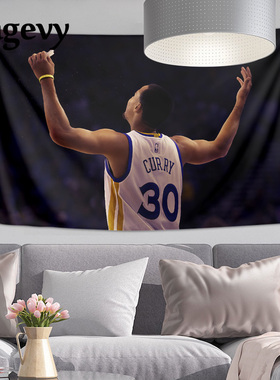 勇士Stephen Curry斯蒂芬库里挂布墙布挂毯画萌神装饰海报背景布