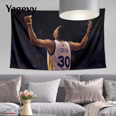 勇士Stephen Curry斯蒂芬库里挂布墙布挂毯画萌神装饰海报背景布