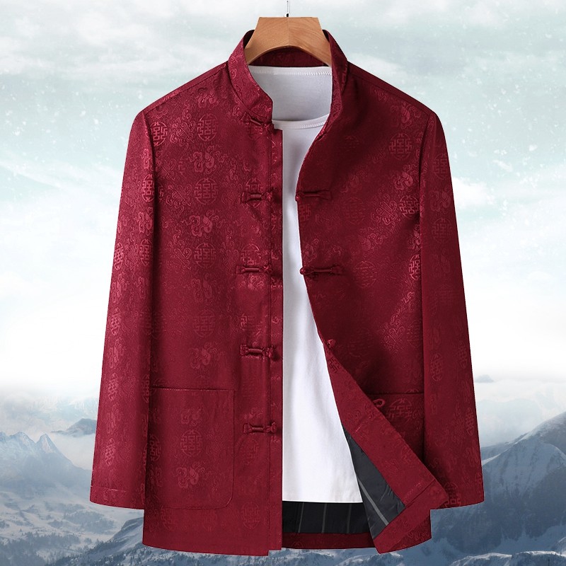 中老年唐装男春秋薄款夹克中式复古外套中国风男士爷爷装老人衣服,男装,唐装,淘宝优惠券,粉丝福利购,淘宝优惠卷