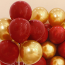 新年气球装 饰商场餐厅店铺活动氛围场景布置石榴红色金属金色汽球