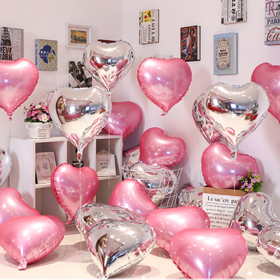 粉色爱心铝膜飘空气球结婚布置