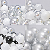 10寸哑光白色气球搭配色系生日装 饰开业活动场景布置金属银色汽球