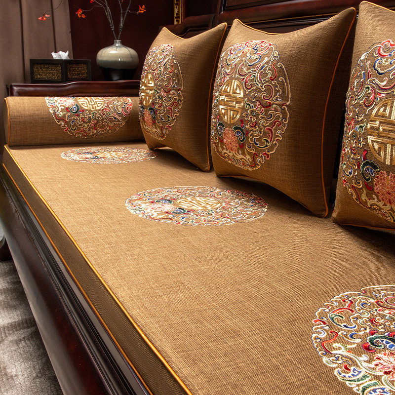 新中式红木沙发坐垫四季通用五件套椅子沙发垫实木防滑垫罗汉床