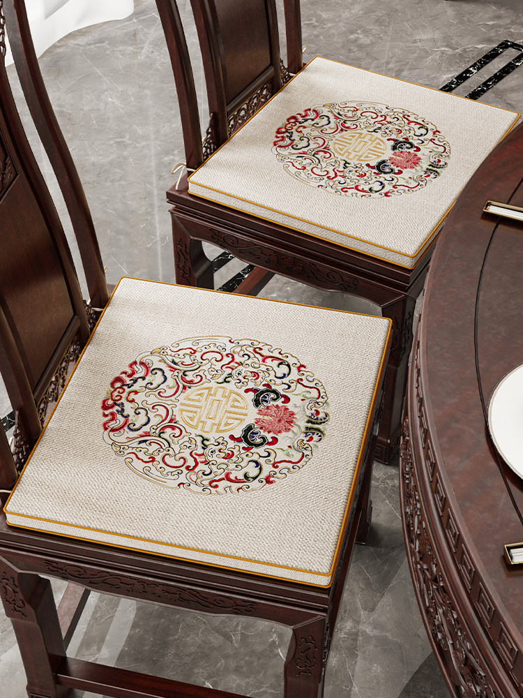 中式沙发椅子坐垫红木实木凳子垫子餐椅太师椅茶椅圈椅官帽椅座垫