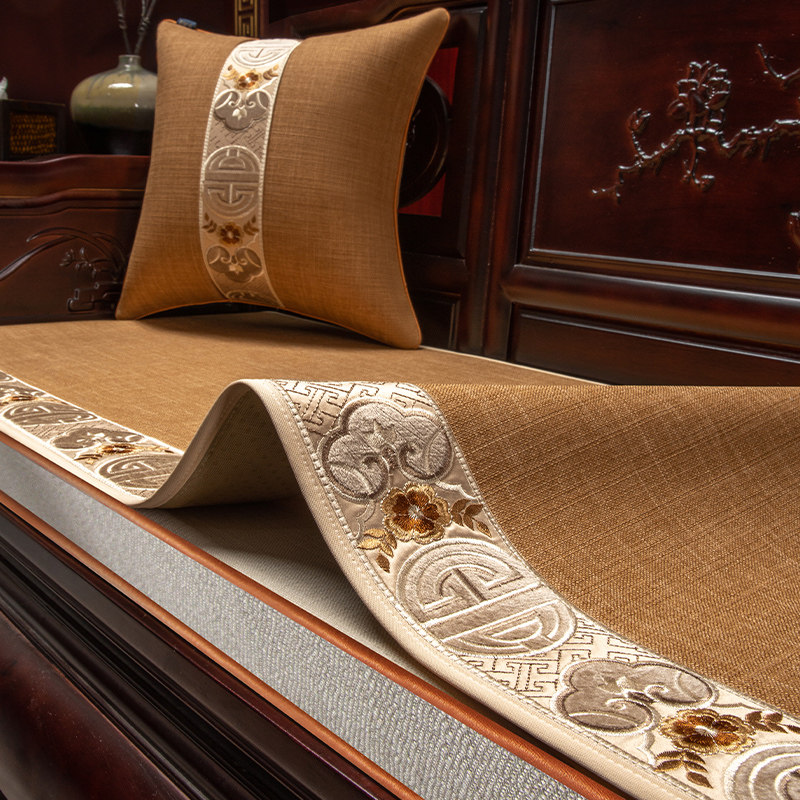 2025新款红木沙发垫四季通用沙发坐垫防滑新中式套罩盖布实木垫子