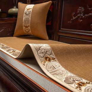 2025新款红木沙发垫四季通用沙发坐垫防滑新中式套罩盖布实木垫子