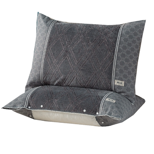 纯棉枕巾一对全棉纱布枕头巾割绒高档半包裹按扣固定防滑成人枕套