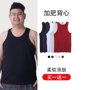 加肥加大码 背心莫代尔胖子 宽松男士 宽肩加肥加大背心运动打底汗衫