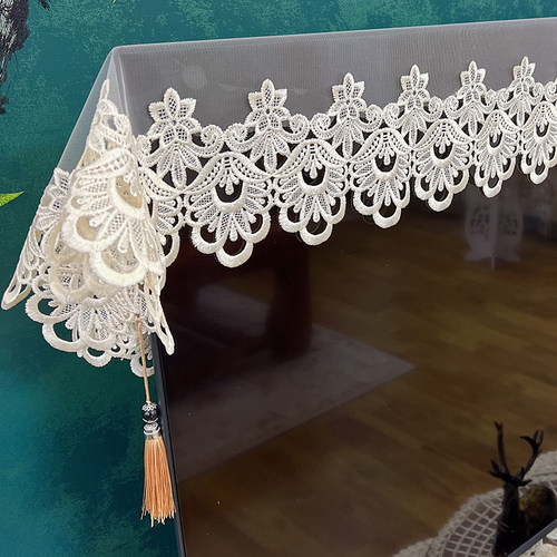 蕾丝网纱电视机装饰巾电视罩电视柜盖布套装长条桌布桌旗鞋柜盖布