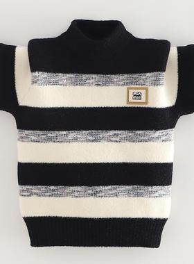 男童毛衣2025秋上衣儿童左悠针织衫加厚中大童洋气仿貂绒保暖加绒