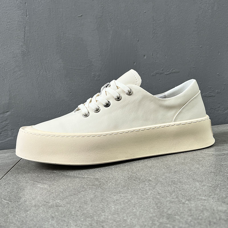 春季男鞋2025头层牛皮单款休闲鞋学院风简约低帮小白鞋百搭板鞋潮