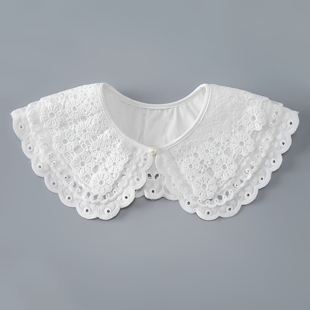 毛衣叠穿内搭神器配羊毛衫的假领子女士衬衣假领子重工蕾丝小披肩