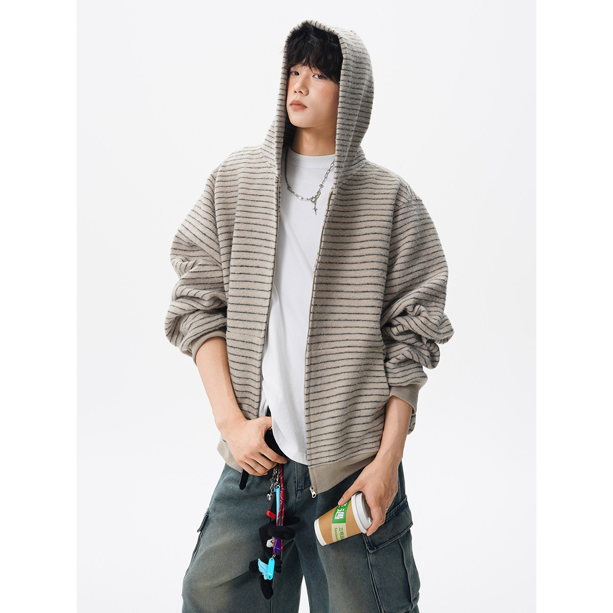 高品质条纹连帽卫衣618A-H625-P65,男装卫衣,星座618A