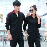 Bộ đồ thể thao nam mùa xuân và mùa thu vài bộ đồ thể thao giản dị phù hợp với áo len nữ tay áo dài chạy bộ quần áo thể thao - Thể thao sau set đồ bộ the thao nữ