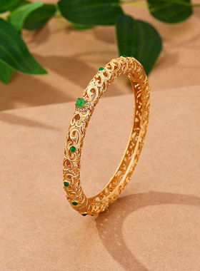 天然翡翠贵妃镯纯银冰阳绿蛋面感