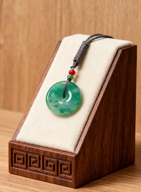 天然非洲翠翡翠吊坠冰种翡翠圆环