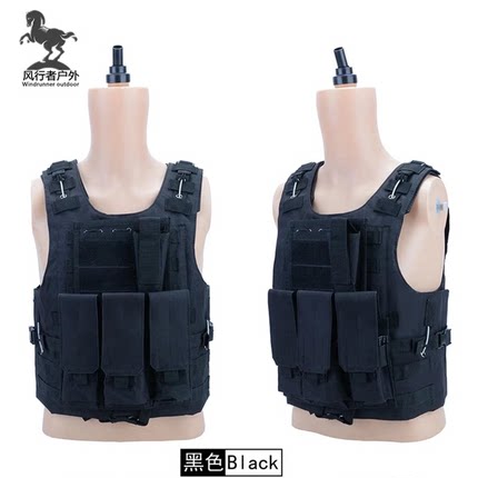 户外真人cs下场防弹服特种兵黑色训练马甲防刺服野战背心吃鸡装备