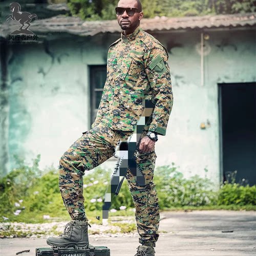 美特种兵迷彩战术套服户外宽松野战服军迷耐磨训练服工作服保安服