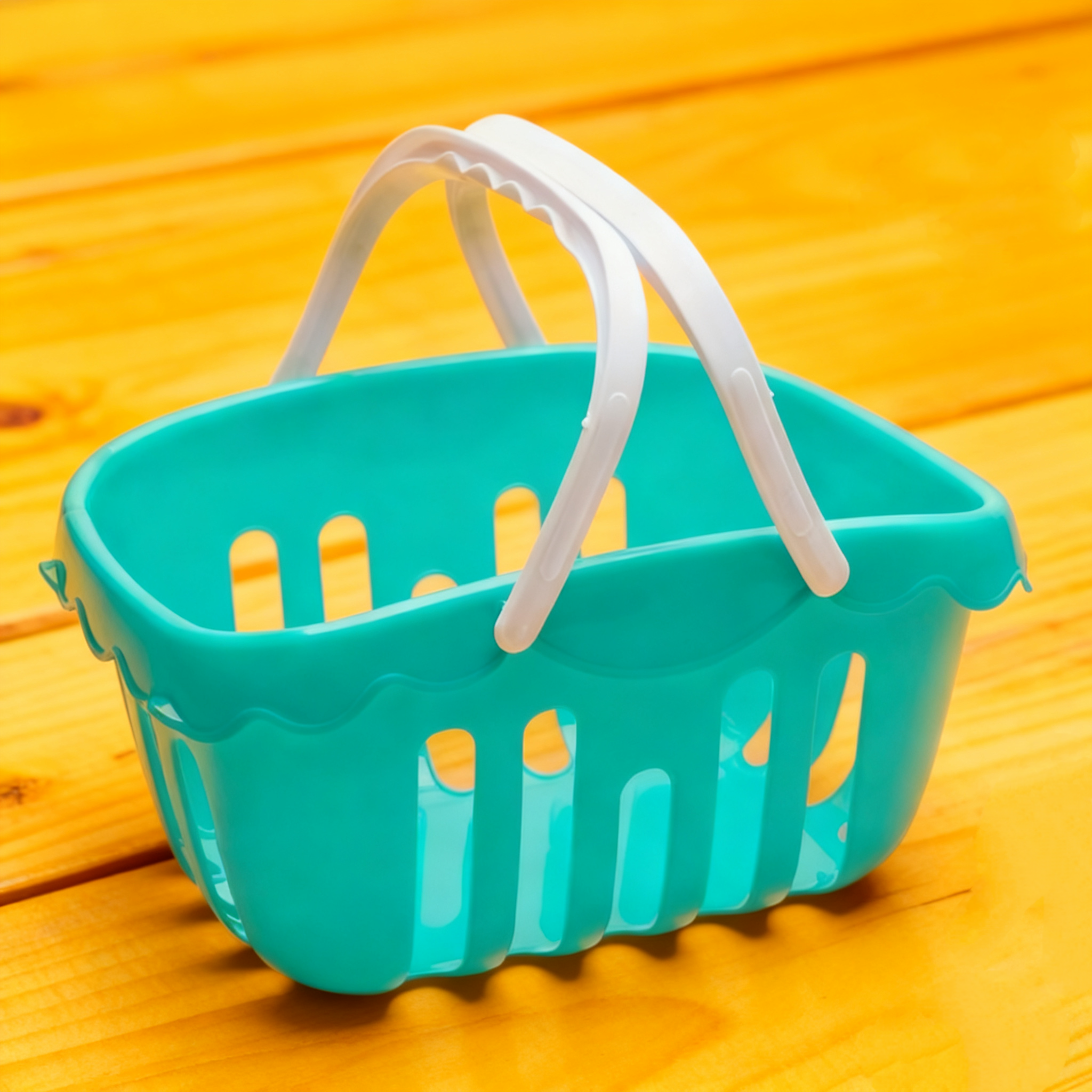 过家家大号篮子收纳盒幼儿园教学道具厨房手提塑料大篮子散装配件