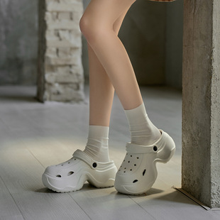 防滑增高沙滩踩屎感拖鞋 厚底洞洞鞋 外穿2025新款 女款 女夏 夏季