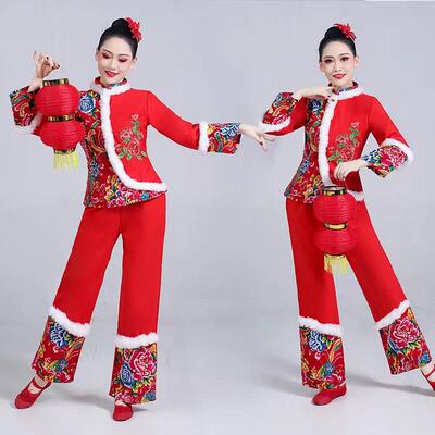 加绒加厚舞蹈服元旦春节演出服装