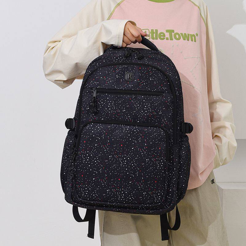 2026年新款初高中生双肩包大容量运动满天星书包百搭电脑包