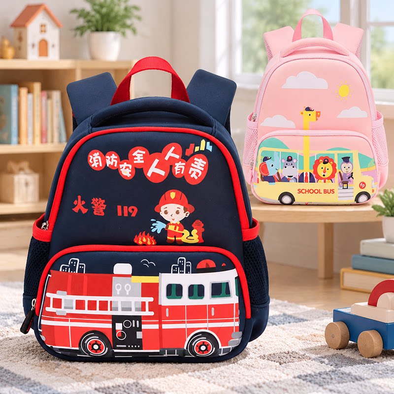 幼儿园书包1-6岁儿童双肩背包 男孩女童入学出行双肩包可爱卡通