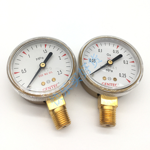 GENTEC捷锐黄铜压力表G20-25M G20-1.6M氮氧氩气氦气钢瓶减压阀