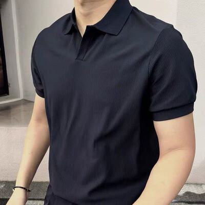 2026新款美式海鸥领polo衫翻领短袖男士通勤商务休闲半袖百搭
